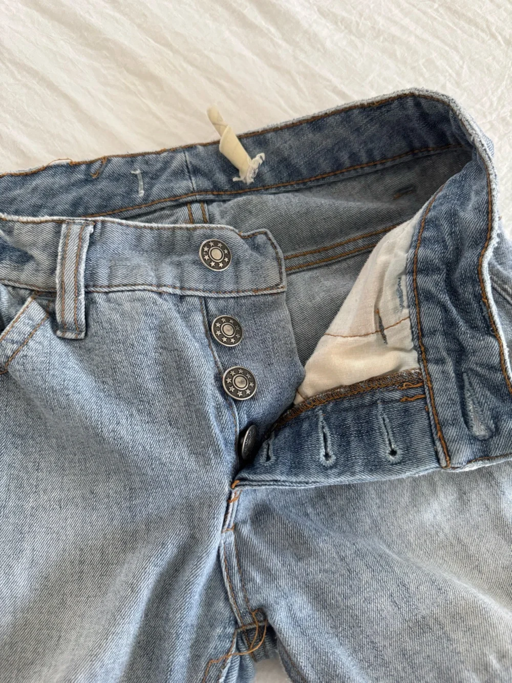 Free People Patchwork Skinny Ankle Jeans Raw Hem Colorblock Denim Size 25